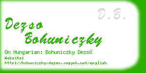 dezso bohuniczky business card